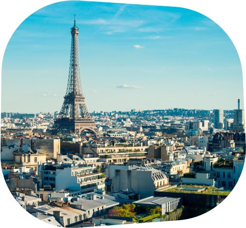 Image de la Tour Eiffel et des immeubles alentours