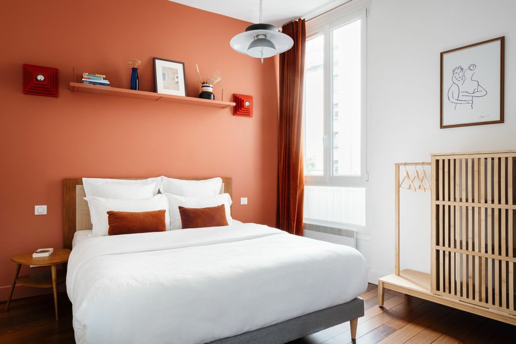 Décoration chambre double, orange